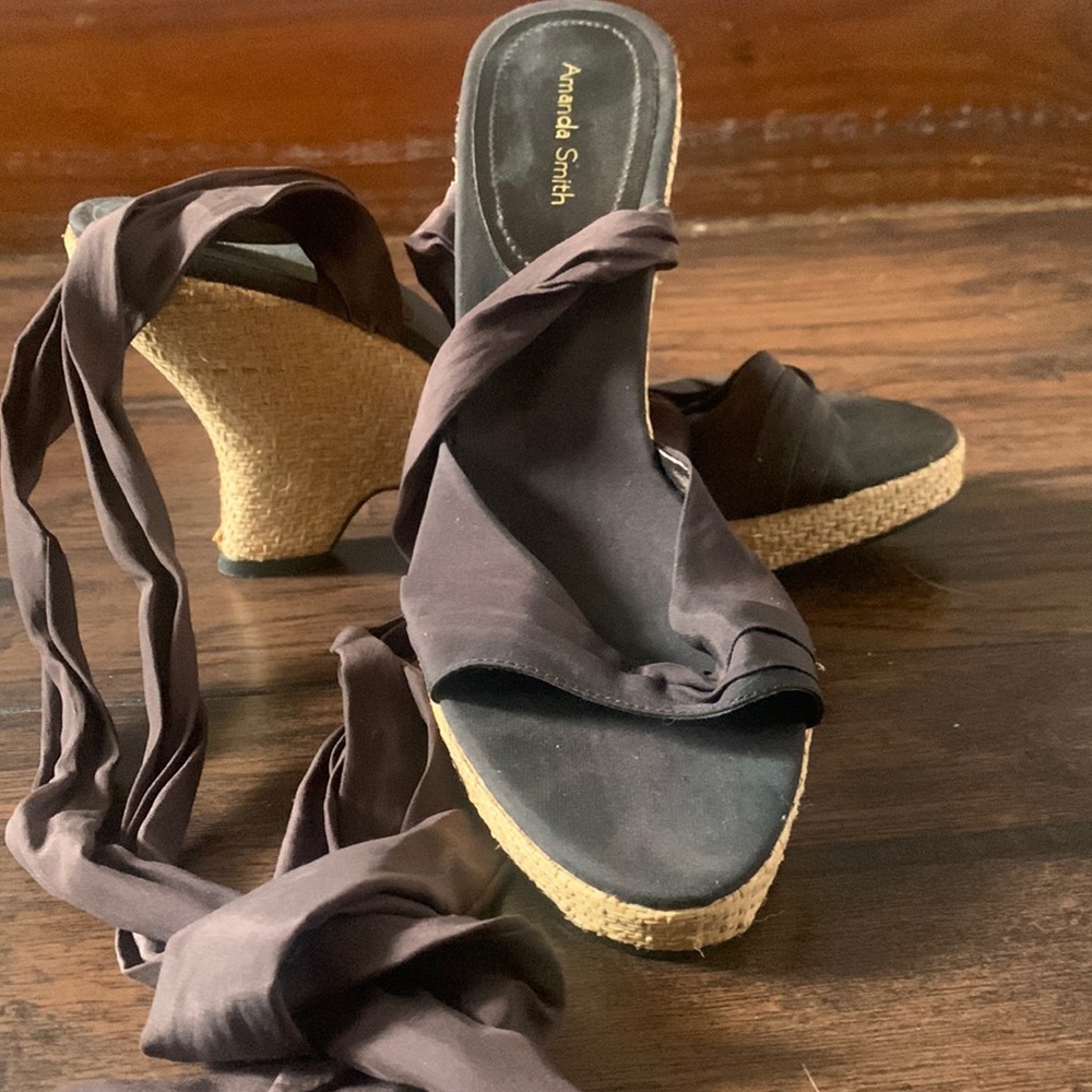 Lace up brown heels
